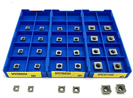 通用 CNC Carbide-Einsatzschneider. SPGT060204 H01. Aluminiumwerkzeug Indexierbare Einlage U-Bohrer CNC Wendeeinsatz - 10 Stück (Angle : SPGT060204 H01, Shank Diameter : 10pcs)
