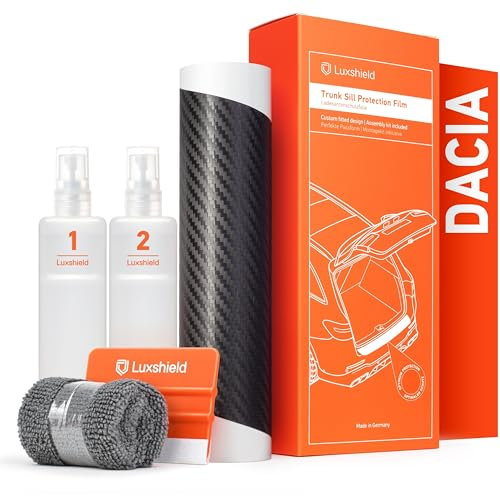 Luxshield Ladekantenschutz Folie für Dacia Lodgy 1 (I) I 2012-2022 - Stoßstangenschutz, Kratzschutz, Lackschutzfolie - Carbon Schwarz
