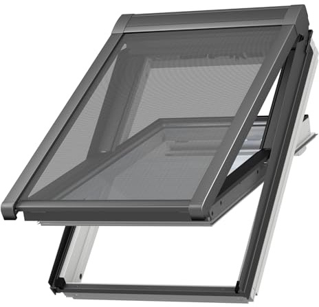 VELUX Elektrisch Hitzeschutz-Markise, PK06, P06, Schwarz | Hitzeschutz, lässt Licht herein, wartungsfrei