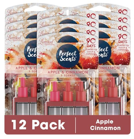 Perfect Scents 3 Scents Air Freshener Refill (Pack of 12) - Compatible with 3volution Apple Cinnamon 20ml per pack