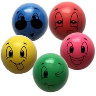 4er Set Flummi Dopsball Lachgesicht ca 45 mm, Gummiball Smiley, Ball