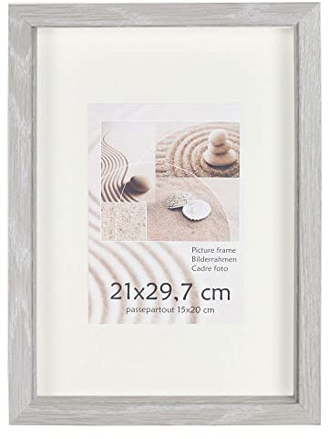 KM Foto 3D Objektrahmen Holz Bilderrahmen Shirt Trikot Rahmen Collage Wanddeko Poster S220: Farbe: Grau | Format: 40x50