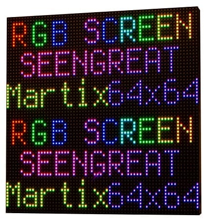 RGB Matrix LED Display Panel 64x64, 3mm Pitch, 4096 RGB LEDs, High Brightness & Resolution, Compatible with Raspberry Pi, ESP32, Arduino