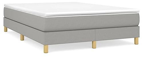 vidaXL Boxspringbettgestell Hellgrau 140x200 cm Stoff