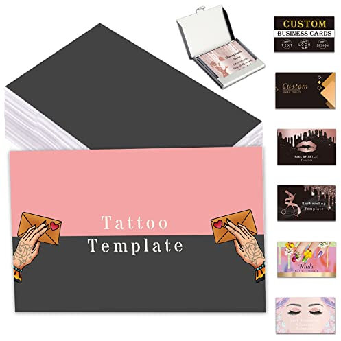 Visitenkarten Personalisiert 100/500/1000 Stück individuell mit Logo-Text QR-Code individuelle Tattoo-Karten für kleine Unternehmen 8,9 x 5,1 cm wasserfest doppelseitiger Druck