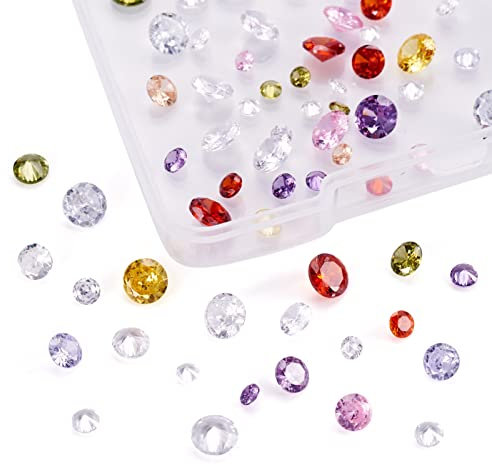 Bestewelry 80 Stück Zirkonia Stein Cabochons facettierte Diamantform Strass Cabochons für Schmuckherstellung Verzierung