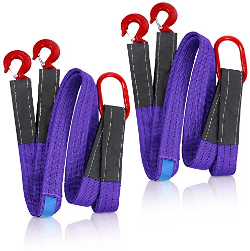 Zwei Bein-Takelagegurte, 2 Packungen Zaumzeug-Netzschlinge mit Haken, Polyester-Hebeband, 1,5 m Hebebänder für Hebeband, Trensenschlinge, 1,999 kg Kapazität, Stahlschlinge
