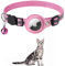 KOCNYDEY Reflektierendes AirTag Katzenhalsband, Anti-Lost Cat Tracker Halsband mit verstellbarem Halter & integrierter Glocke Apple Air Tag Katzenhalsband für Katzen kleine Hunde Welpen (Rosa)