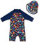 upandfast Costume da Bagno Intero per Neonate con Cerniera e Cappello da Sole(3-6 Mesi,Pesce cromatico)