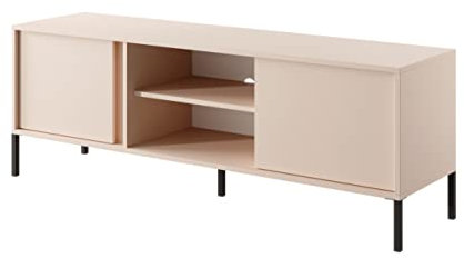 Fernsehschrank 153x53x39,5 cm DAST G Tv-Lowboard 2 türiger Unterschrank Beige matt