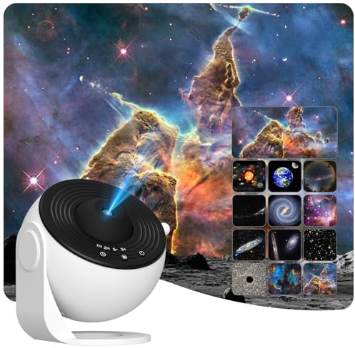 Projecteur d'étoiles, projecteur Rusoso Galaxy, projecteur d'étoiles planétarium 12 en 1 réaliste ciel étoilé, rotation à 360°, minuterie, design silencieux, effet de projection pour chambre, fête,