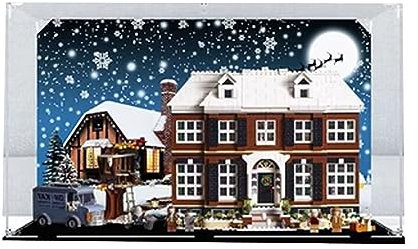 JIULIN Acryl-Vitrine, kompatibel mit Lego 21330 Home Alone-Modell, Schutz, staubdicht, transparent, mehrfarbig, rechteckig, Tischhalterung