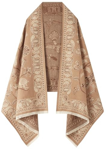 nratto Chal reversible de pashmina para mujer, bufanda grande, regalos de vacaciones