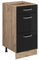Vicco Meuble Cuisine R-Line, Noir Haute Brillance/Chêne de Force doré, 40 cm avec tiroirs, sans Plan de Travail