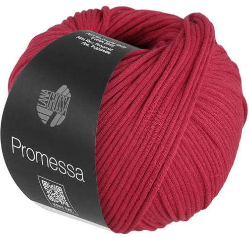 LANA GROSSA Promessa | Weich gefülltes Schlauchgarn aus Bio-Baumwolle und Polyamid | Handstrickgarn aus 70% Bio-Baumwolle & 30% Polyamid | 50g Wolle zum Stricken & Häkeln | 125m Garn FB1