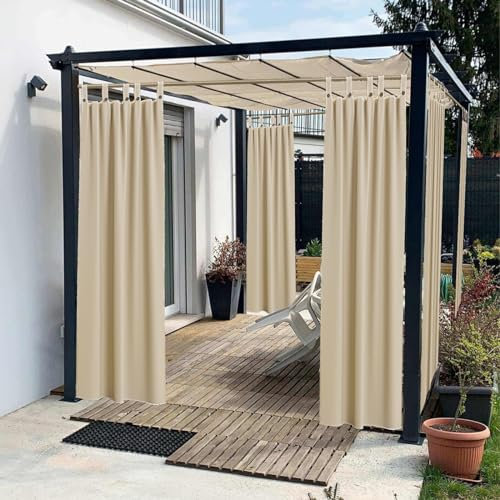 Zm Market Tenda Gazebo da Esterno 160x270cm Panna, Struttura Resistente, Tenda da sole per esterno Accorciabili, Dotati di Chiusura Bottone, Protezione Solare Terrazzo Giardino Balcone Kit 2 pezzi