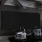 ARKEM Kitchen Backsplash Black 100x40 cm Tempered Glass,Tempered Glass Splashback for Kitchen, Toughened Glass Heat Resistant Splashbacks for Cookers - Pre-Drilled Holes with Fixing