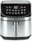 JOCCA - Friggitrice ad aria calda 9L | Friggitrice senza olio 9 Litri| Air Fryer Grande Capacità| Timer| Temperatura regolabile| Cucina Sana| Potenza 2200 W| Programmi| Schermo tattile (Argento)