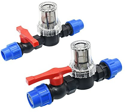 QXSJEDYCH Filtro de riego de 25mm y 32mm, Accesorio de tubería DN15 DN20, de riego for Granja de jardín, Bomba de Acuario, colador de Agua, Junta de Barril de tonelada, 1 Uds. Manguera(32mm)
