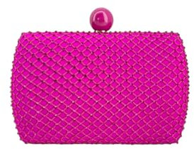 MODELISA - Bolso Clutch Cartera De Mano Brillo Cadena Hombro Fiesta Boda Noche Evento Mujer (Fucsia Oscuro)