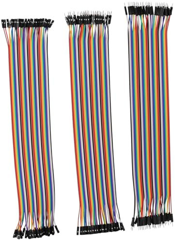 Heevhas 120PCS 40Pin Jumper Wire Kabel Breadboard Ribbon Cables 30cm/ 11,8 inch Female-Female Male-Female Male-Male Steckbrücken Kabel 24AWG Drahtbrücken für Arduino Breadboard DIY Projekt
