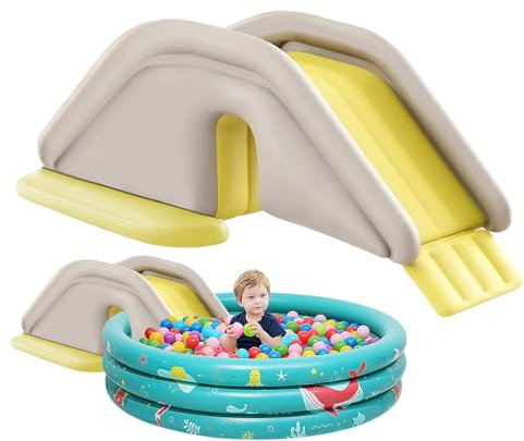 Glissière Gonflable, Toboggan de Piscine - Glissières gonflables Stables bidirectionnelles en PVC pour Cour | Centre de Jeux extérieur Équipement de Piscine pour et Adultes Amusement dans Le