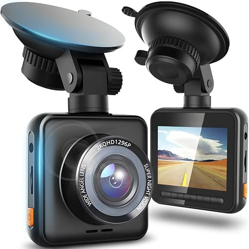 Retoo Dashcam Auto Autokamera 2K Sichtwinkel 170° Vorne Nachtsicht Bewegungserkennung G-Sensor Parkmodus Loop-Aufnahme GPS-Modul Mi-krofon und Lautsprecher Bildschirm LED 2 Schwarz