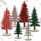 6pcs Albero di Natale Artificiale Legno Albero di Natale Piccolo Mini Albero di Natale Miniatura Albero di Natale 15/20/26cm Decorazione Natale Decorazione Tavolo Decorazione Stanza vetrina