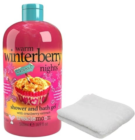 Treacle Moon Shower & Bath Gel (500ml) with Bath Washcloth (Cranberry)