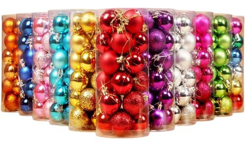 Black Friday Mini Weihnachtskugeln Plastik 24-teiliges Set,Christbaumkugeln Bunt, Christbaumschmuck Wandbehang Ornamente Weihnachtsbaum Kugeln Flitter Tür Dekorationen Festival Dekore