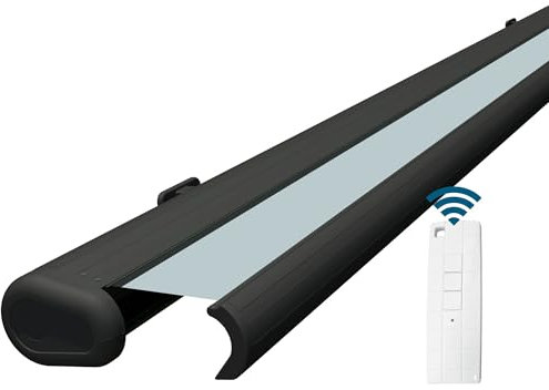 Eclipse Vollkassettenmarkise elektrisch 5,6x3,5 m anthrazites Gehäuse Markise Balkon Terrassenüberdachung Gelenkarm Polyacryltuch UV-Schutz 50+ Smarthome-fähiger Dooya Motor, Markisentuch: Candy