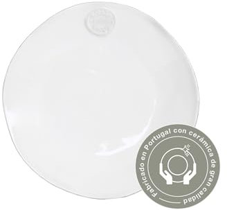 Costa Nova Dessert- und Salatteller Nova: Steinzeug-Teller mit glänzender Glasur, Temperaturbeständig, Spülmaschinen-, Mikrowellen-, Ofen- & Gefrierfest, Handveredelt, Stapelbar, Weiß, Ø 21,1 cm