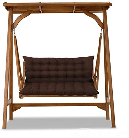 Gartenbank mit hoher Rückenlehne für Terrasse, Hinterhof, Holzbank, Möbel, Sitzmatte, Liege, Ersatz, 120 x 100 x 8 cm, Braun