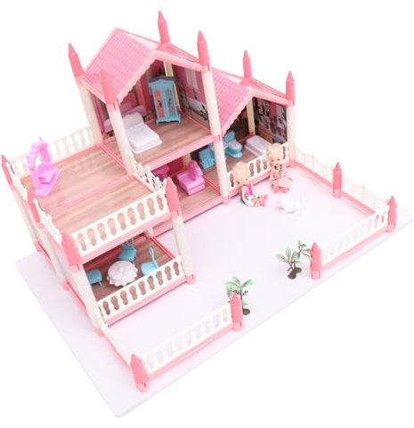ibasenice 1 Satz Puppenhaus für kinderspielzeug playmobile prinzessinschloss Villa bevorzugen Modell eines Schlosshauses Plastik Rosa