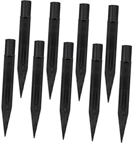 BESTonZON 10 Stück Leuchtende Stehleuchte Solar-pfahlleuchten Runden Solarleuchte Für Den Garten Solarmastleuchten Im Außenbereich Garten Spieß Licht Wasserdicht Ersatz Anlage Black Plastik