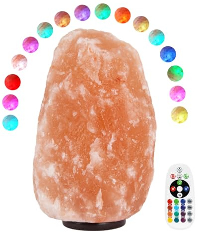 pursalt Himalayan Salt Lamp - 9-11 Inch 11-15 lbs, Natural Pink Large Salt Rock Lamp with Remote Control, 16 Color-Changing LED, USB-Powered Night Light for Home, Office, Bedroom, Yoga Decor