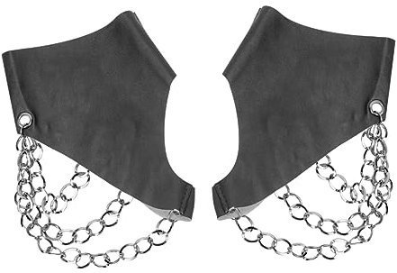 Homoyoyo Fingerlose Pu Leder Handschuhe Mit Metallketten Punk Stil Halbfinger Gloves Schwarze Nachtclub Performance Handschuhe Für Street Dance Und Bühnenauftritte