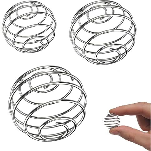 Azlanway Edelstahl Shaker Kugeln, 3er Set Protein Mixer Balls in 3 Größen – Rostfreie 304 Edelstahl Schneebesen für Eiweißshakes, Smoothies, Fitnessgetränke – Passend für Shaker & Trinkflaschen