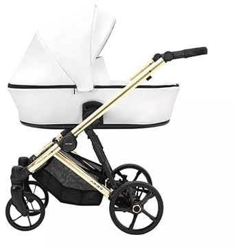 Kinderwagen Arizo Premium 12 White Eco, goldener Rahmen