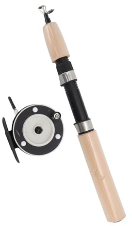 BuyWeek EIS Angelrute und Angelrolle Combo, 65 cm Teleskop Angelrute Tragbar Eisangeln Teleskoprute für Salzwasser Süßwasser