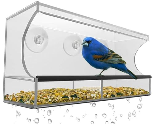 Rersduyt Window Bird Feeder, Wild Bird Feeder, Transparent Window Bird Feeder, Exquisite Bird Watching Gift