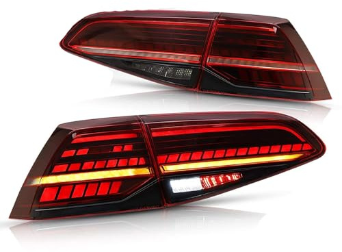 Auto Rücklicht Für VW Golf MK7 Golf 7 5 TSI TDI 2013-2019 Auto außerhalb Rücklicht Blinker Bremsleuchte,Auto Heck Rücklampe.,Red
