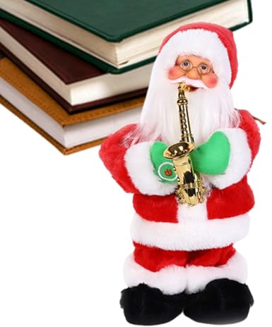 Générique Tanzender Weihnachtsmann – festliche und sichere Musikdekoration | Weihnachtsmann mit Saxophon | für Frauen, Männer, Erwachsene, Zuhause, Büro, Café, Party