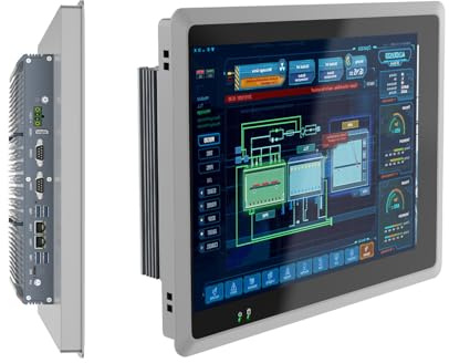 PULIJAZ Integrierter Industrie-PC 19 Zoll,Industrielle Tablet Computer All-in-One Win10 Pro mit kapazitivem Touchscreen,2X USB2.0,4X USB3.0,HDMI,4X RS232+2X RS485,2X LAN(I5-7200U,16G RAM 1T SSD)