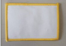 Patch weiß Unifarben Aufnäher Aufbügler Fussball Grösse ca. 5,5 x 9cm