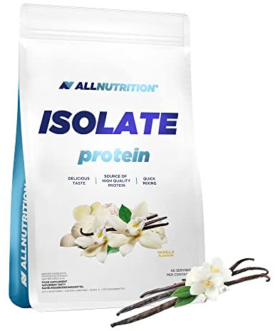 ALLNUTRITION Isolate Whey Protein Powder Muskelaufbau - Nahrungsergänzungsmittel mit verzweigten Aminosäuren BCAA Pure Isolate Bodybuilding Shake - Glutenfrei 908g Vanille