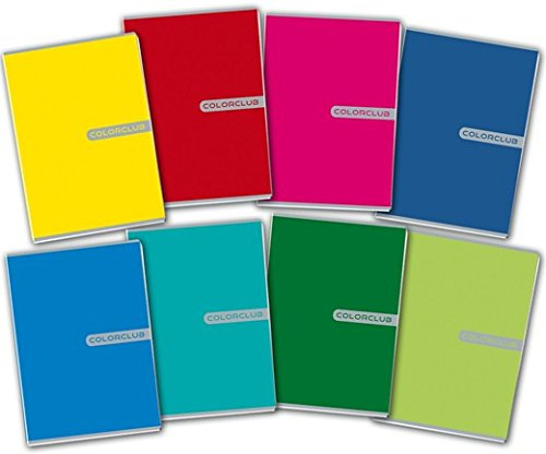 Blasetti 4247 COLORCLUB Notizbücher, A5, liniert Q, kariert, 80 g, FF 20 + 1, Packung mit 10 Stück