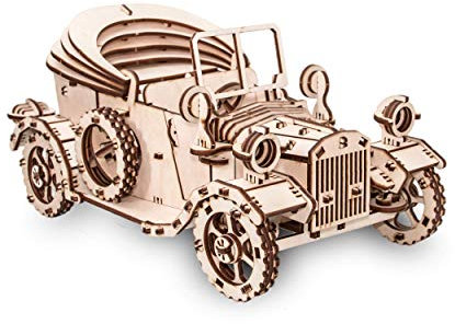 EWA EcoWoodArt 3D Holzpuzzle für Jugendliche und Erwachsene - Mechanisches altes Automodell - Retroauto DIY-Bausatzt, Selbstmontage, kein Kleber erforderlich
