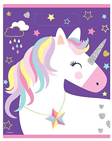 Unique Party 72506 - Pochettes Cadeau - Fête à Thème de Licorne - Paquet de 8