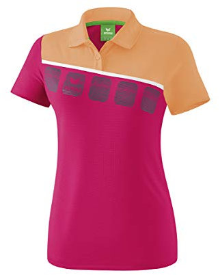 Erima Damen 5-C Poloshirt, love rose/peach/weiß, 40